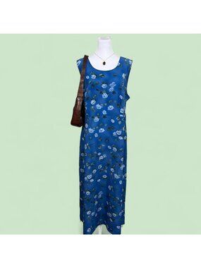 90s floral plus size cottagecore boho maxi dress